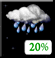 Wednesday Night: Slight Chance Light Rain then Partly Cloudy